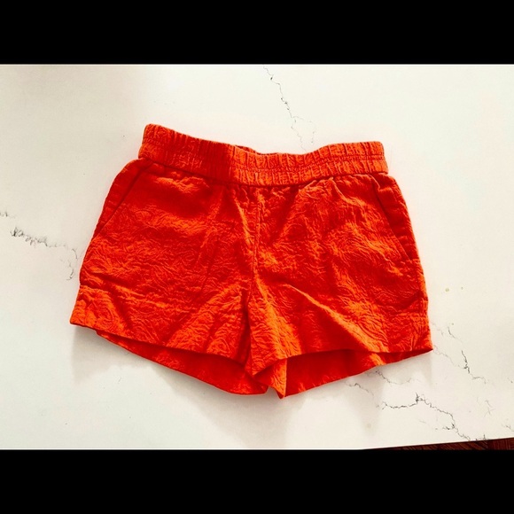 NWOT! J. Crew Orange Patterned Shorts (0) - Picture 2 of 5